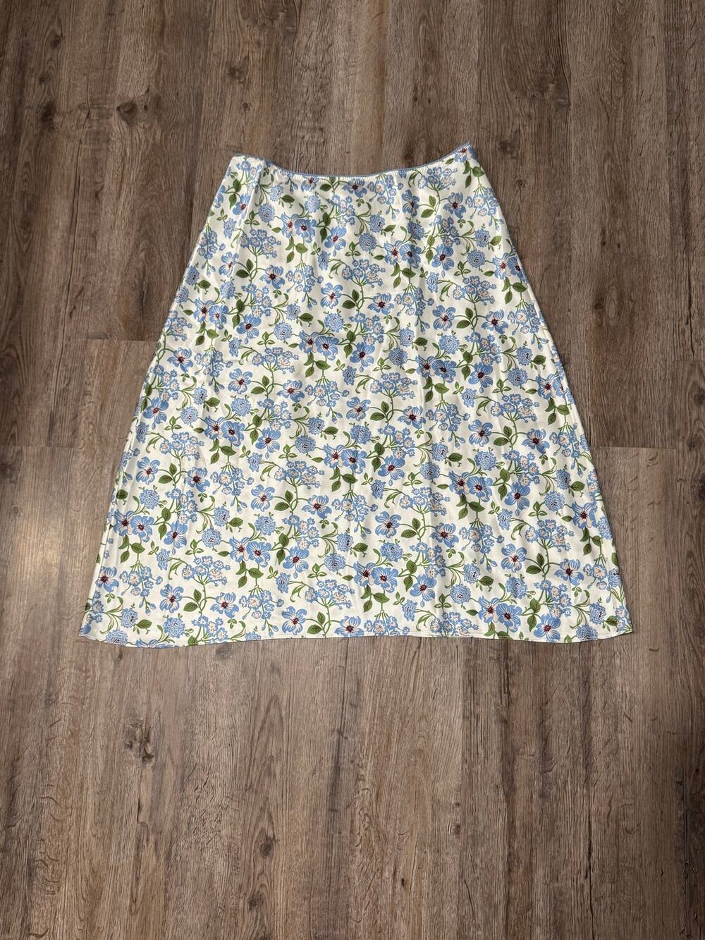 Doen Women’s Elowena Silk Skirt In Ivory Strawberry Moon Floral Size XL